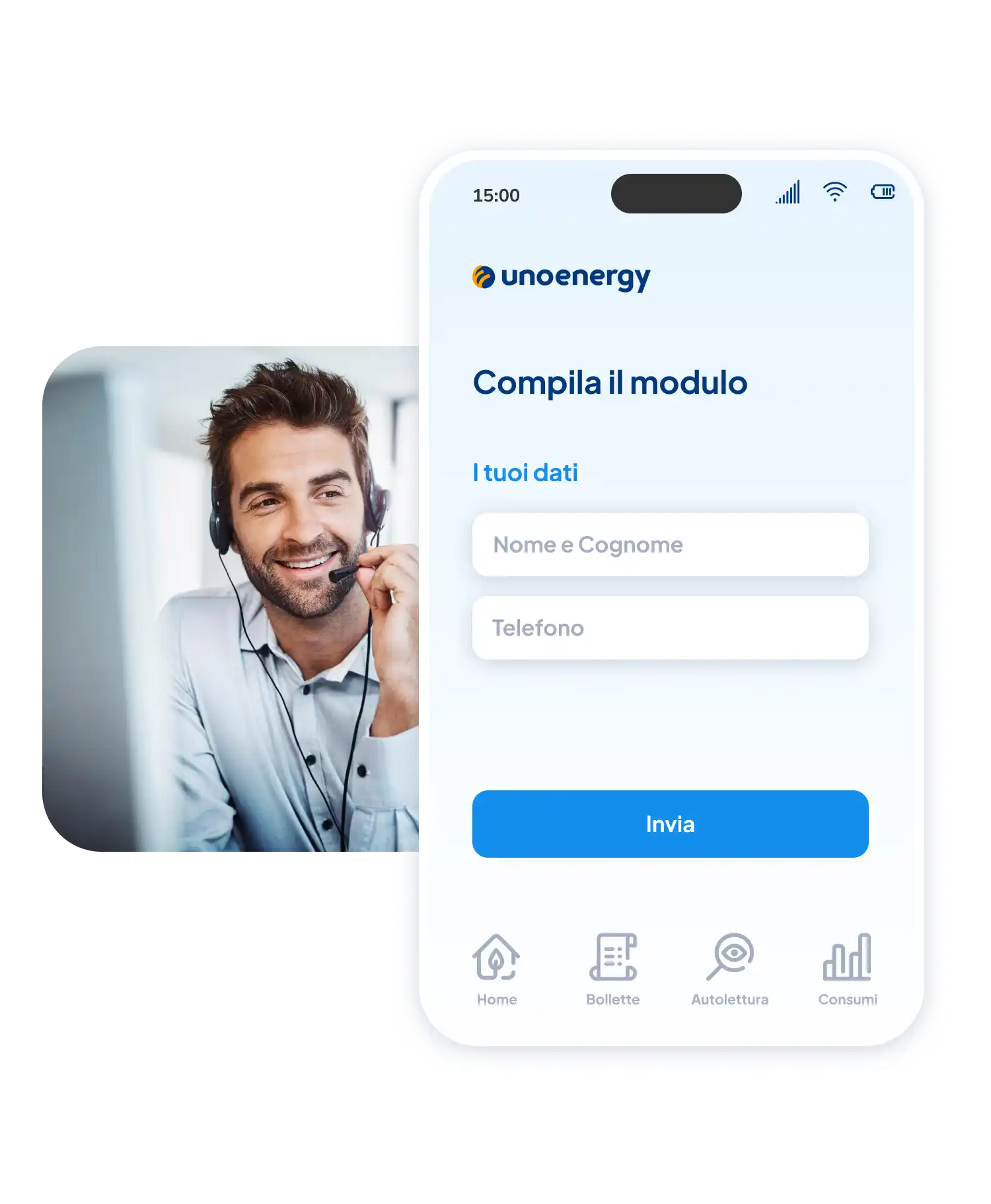 Operatore dell'assistenza clienti Unoenergy