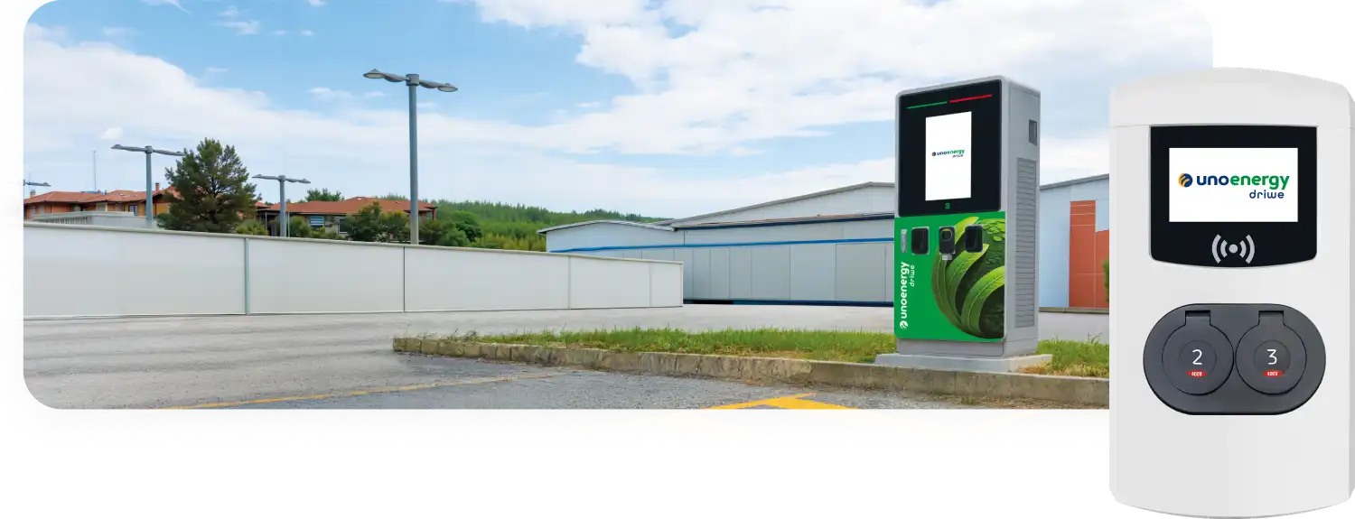 Parcheggio aziendale con colonnina di ricarica Driwe