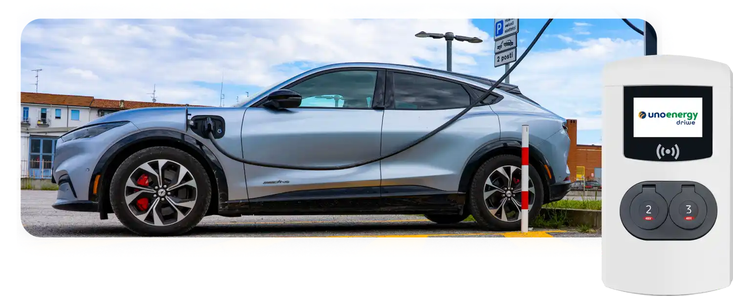 Ricarica di un'auto elettrica aziendale