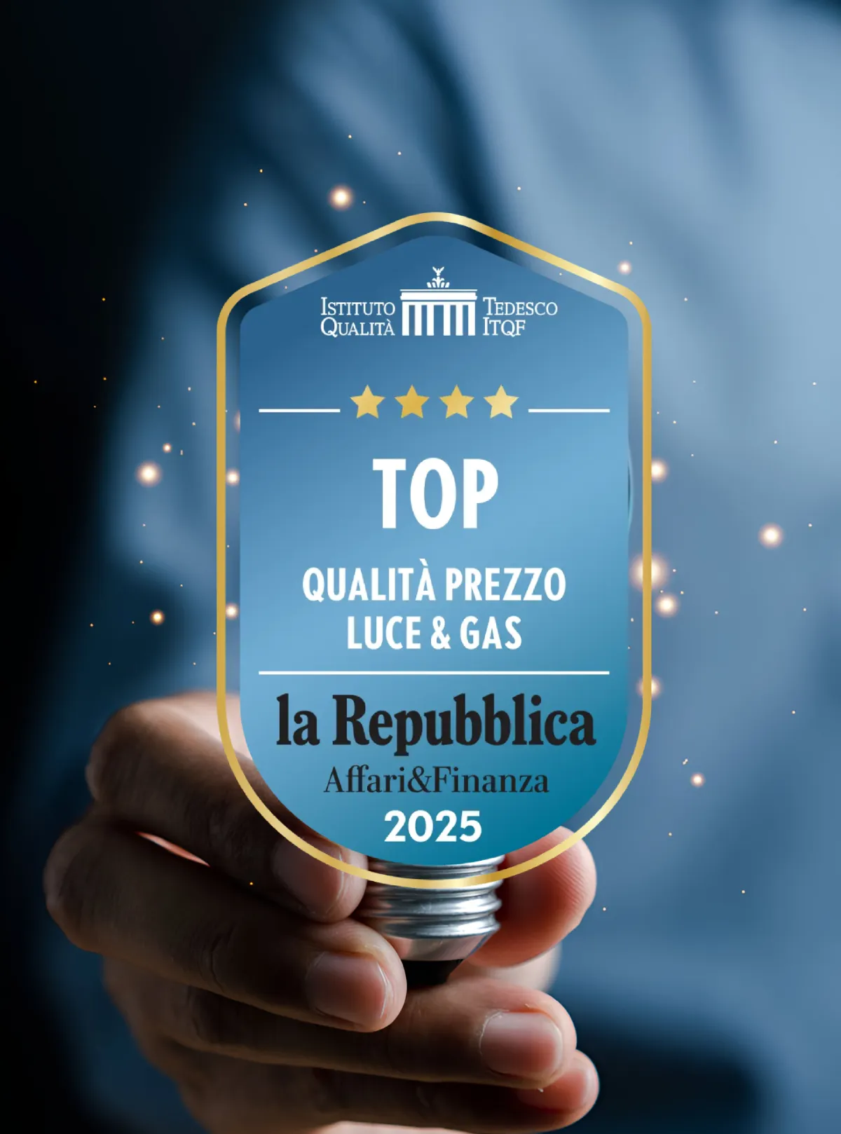 Premio qualità prezzo luce e gas 2025, Istituto Tedesco Qualità ITQF e la Repubblica Affari&Finanza.
