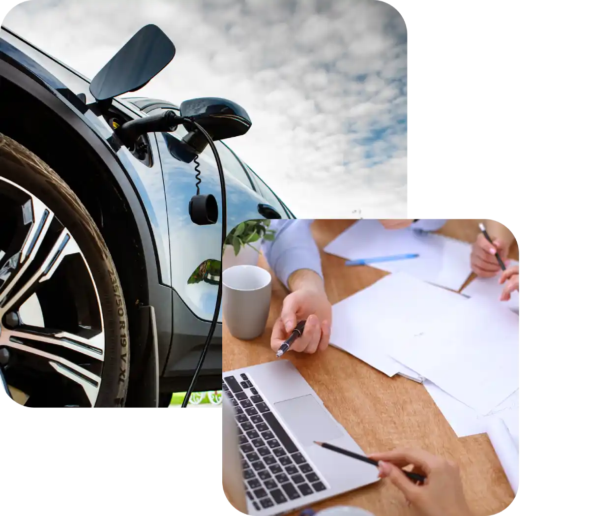 Progettazione installazione colonnina, auto in ricarica